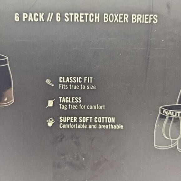 Nautica Boxer Briefs Six (6) Pack Size Small 5" Inseam Tagless Classic Fit NWT - Picture 14 of 16
